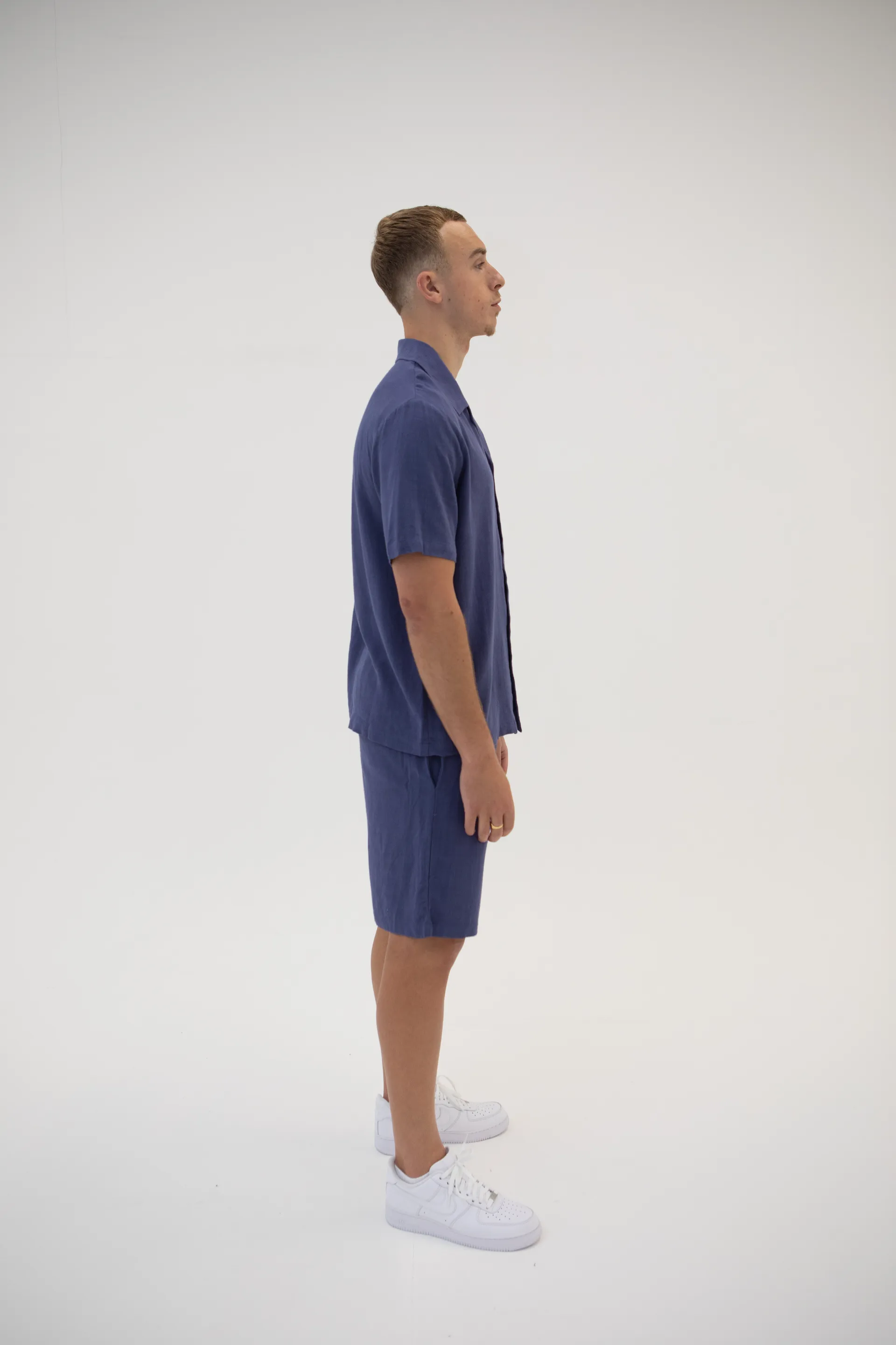 Linen Shorts - Navy
