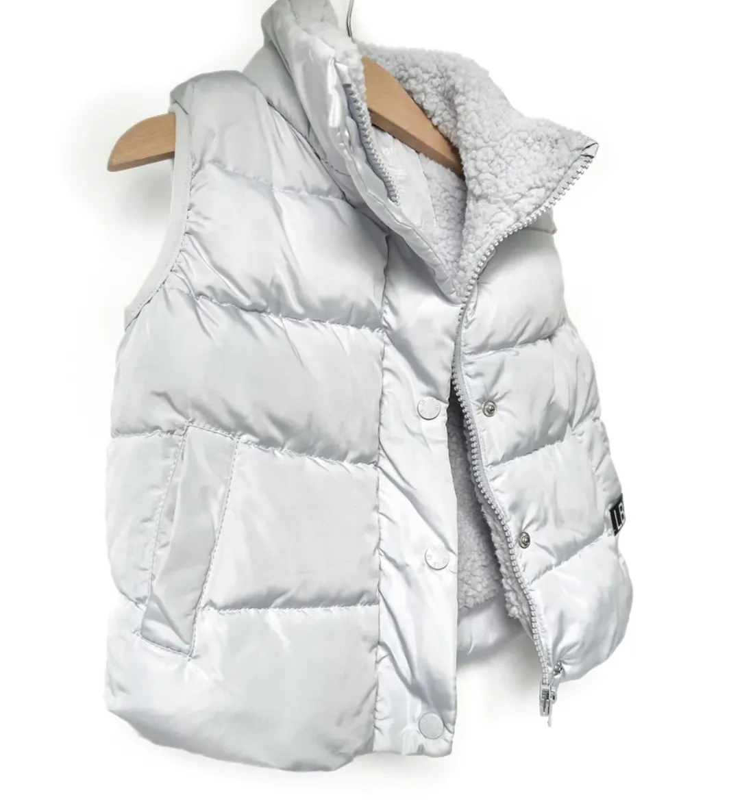 Little Bipsy - Sherpa Lined Puffer Vest in Ice