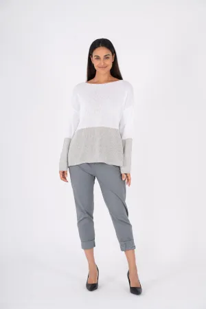 M Made in Italy  Ladies Knitted Sweater  Grey Combo