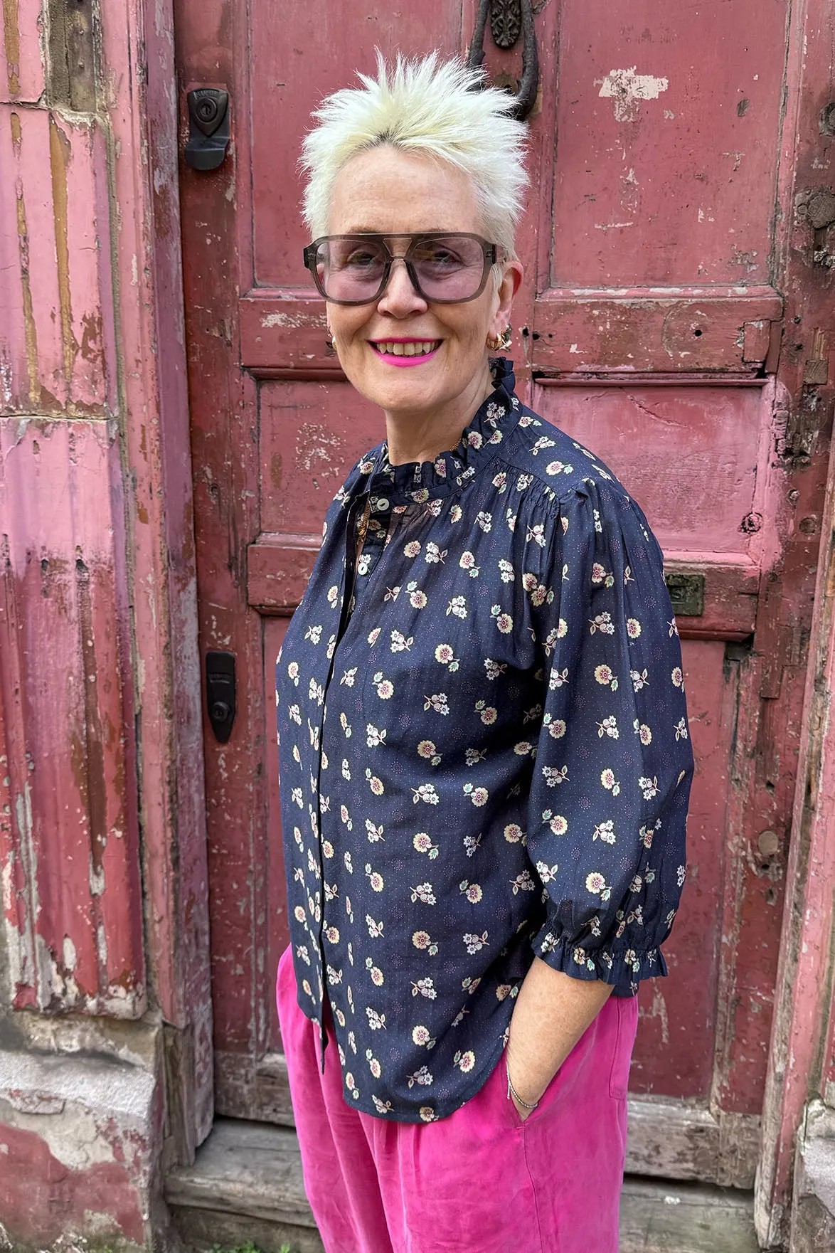 M.A.B.E Dulcie Navy Blouse