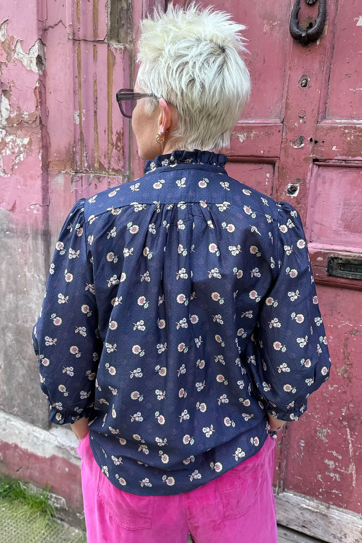 M.A.B.E Dulcie Navy Blouse