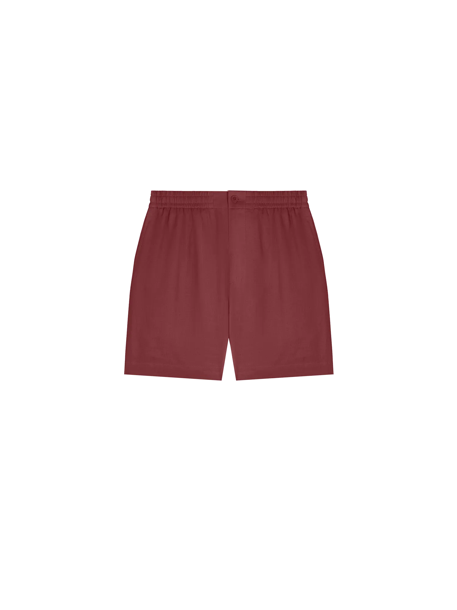 Mens DNA Linen Mid Length Shorts—garnet red