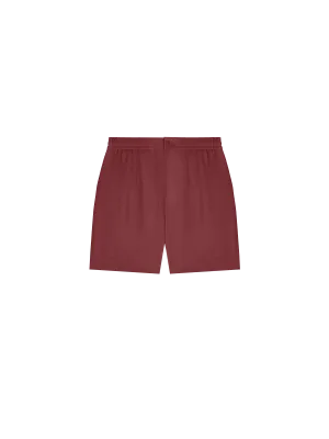 Mens DNA Linen Mid Length Shorts—garnet red