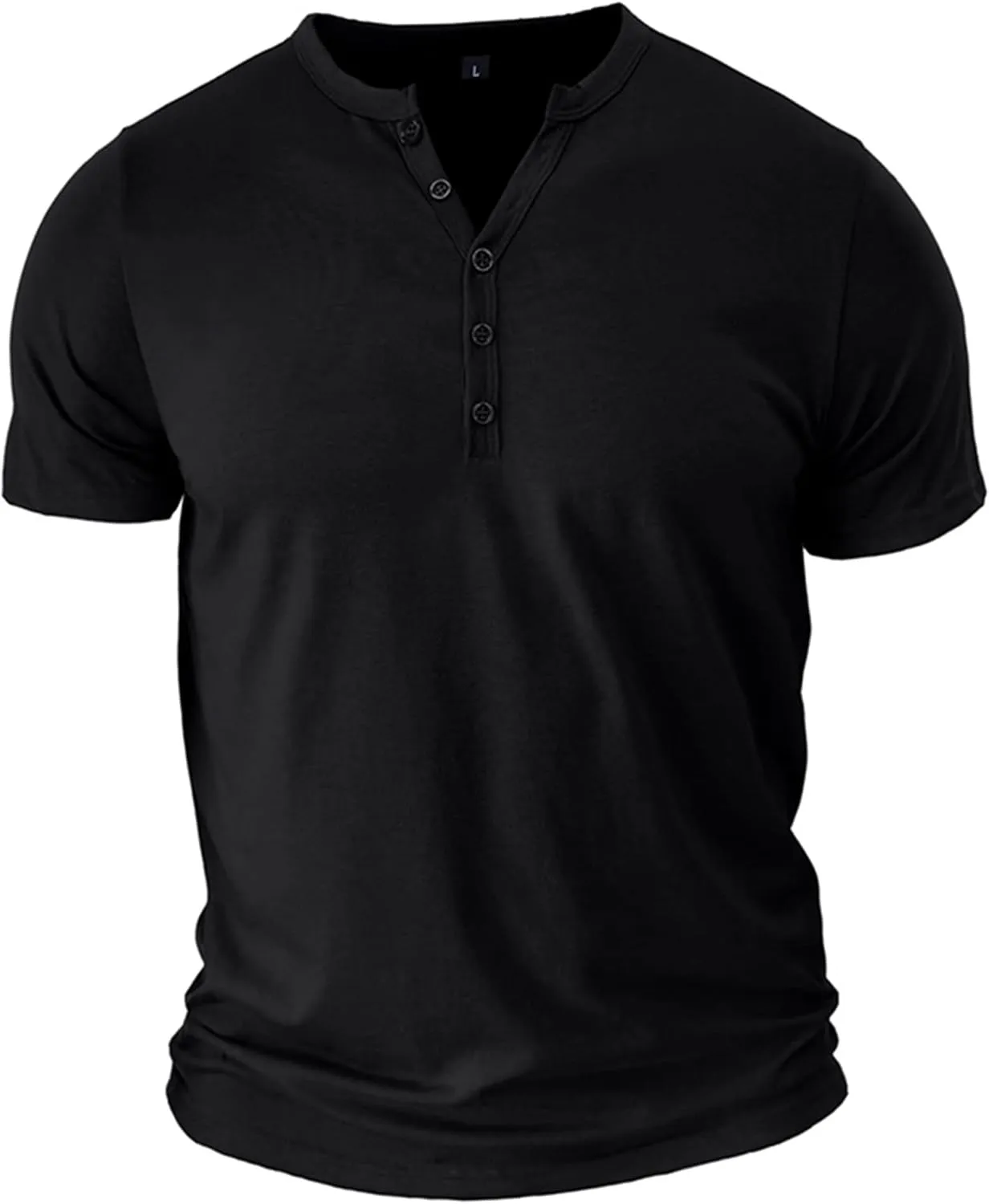 Mens Henley T-Shirts Slim Fit Shirts Casual Front Placket Short Sleeve T-Shirts Fashion