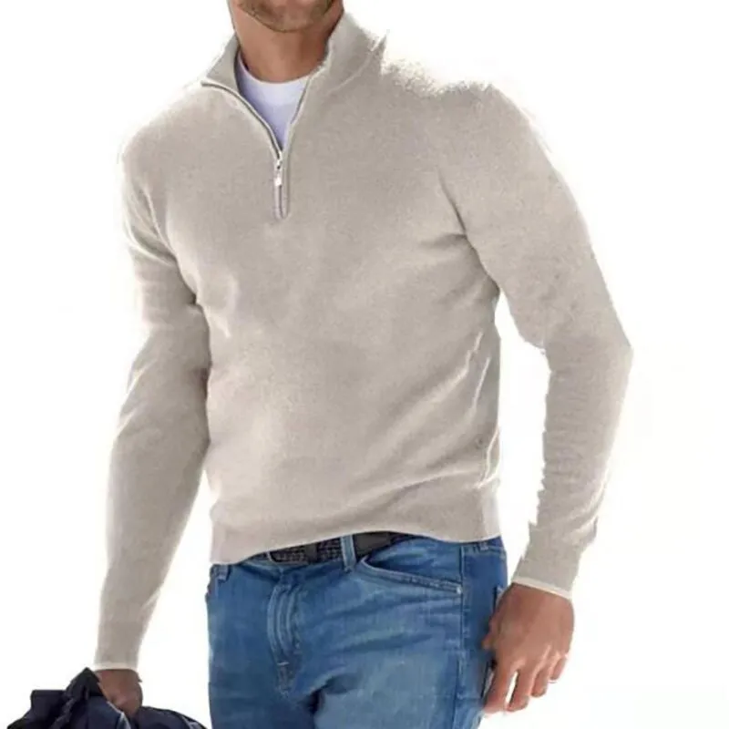Men's Long Sleeve Pullover Half Zipper Sweaters