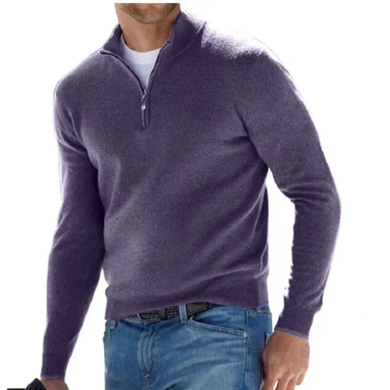 Men's Long Sleeve Pullover Half Zipper Sweaters