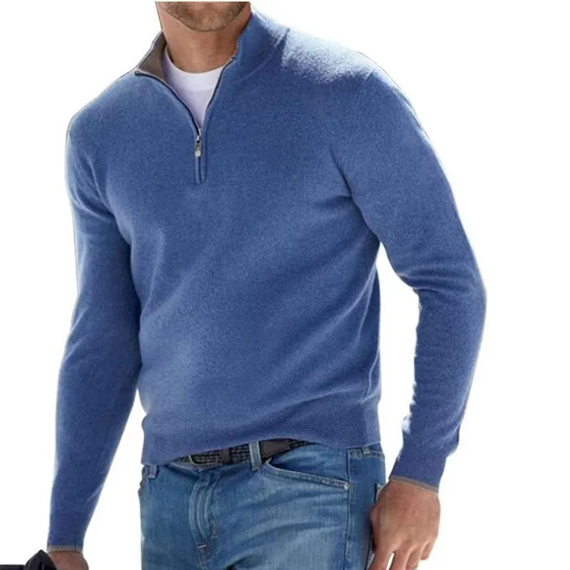 Men's Long Sleeve Pullover Half Zipper Sweaters