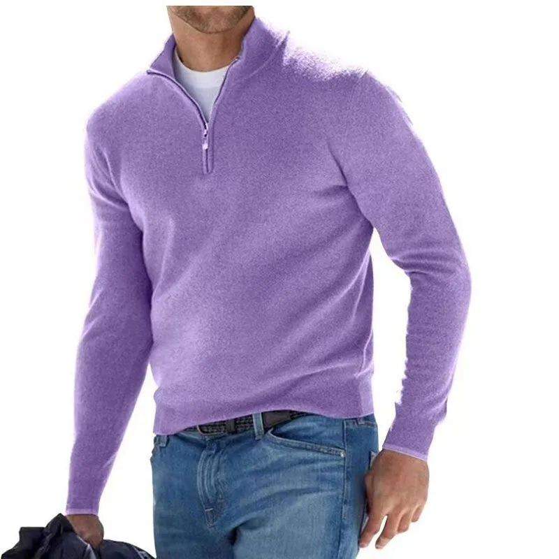 Men's Long Sleeve Pullover Half Zipper Sweaters