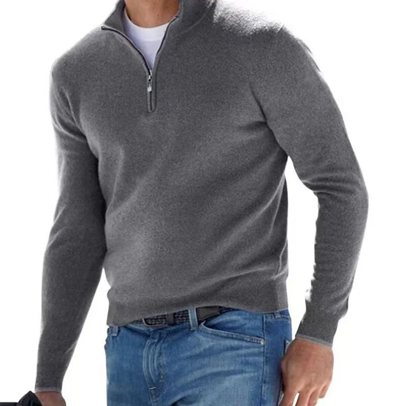Men's Long Sleeve Pullover Half Zipper Sweaters