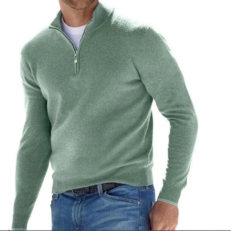 Men's Long Sleeve Pullover Half Zipper Sweaters