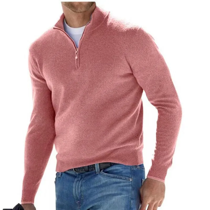 Men's Long Sleeve Pullover Half Zipper Sweaters