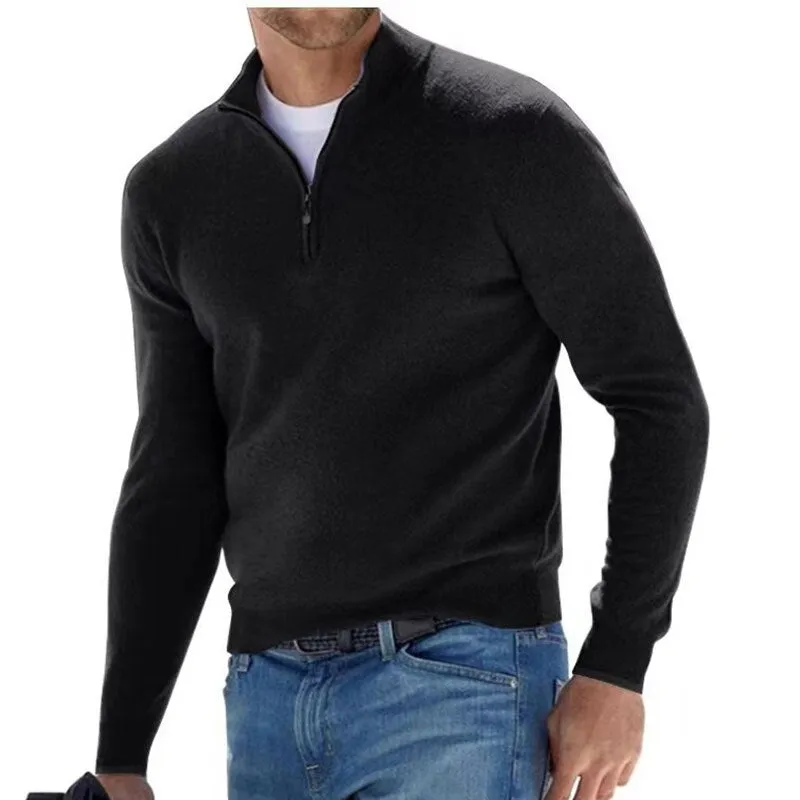 Men's Long Sleeve Pullover Half Zipper Sweaters