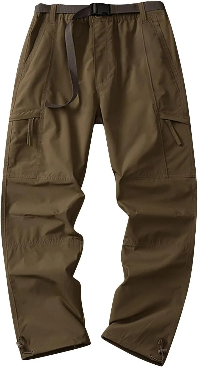 Mens Pants Cargo Joggers Casual Joggers Pants Stretch Drawstring Elastic Waist Tapered Leg Sweatpants with Pockets