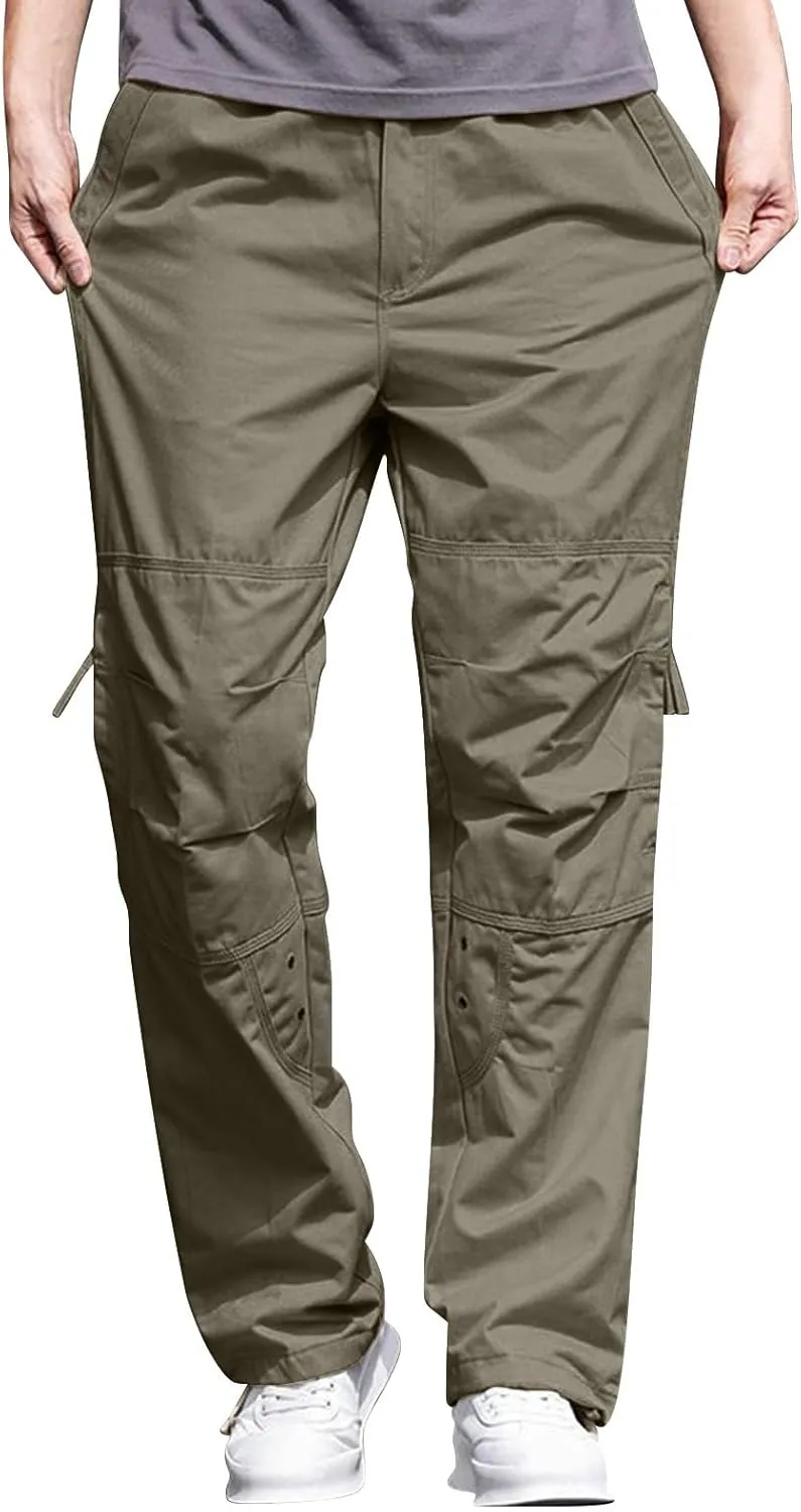 Mens Pants Cargo Joggers Lightweight Cargo Sweatpants Stretch Waistband Workout Joggers Outdoor Athletic Hiking Pants