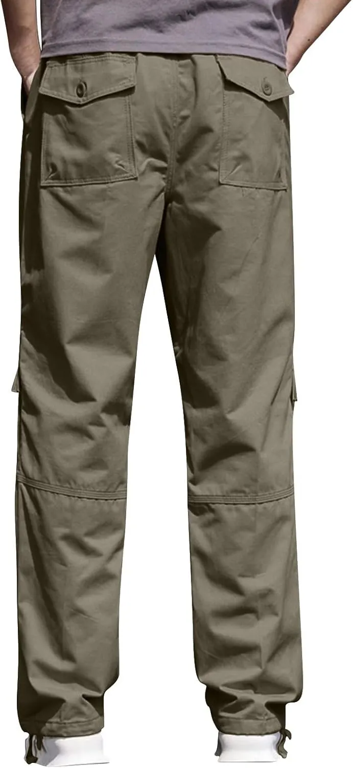 Mens Pants Cargo Joggers Lightweight Cargo Sweatpants Stretch Waistband Workout Joggers Outdoor Athletic Hiking Pants