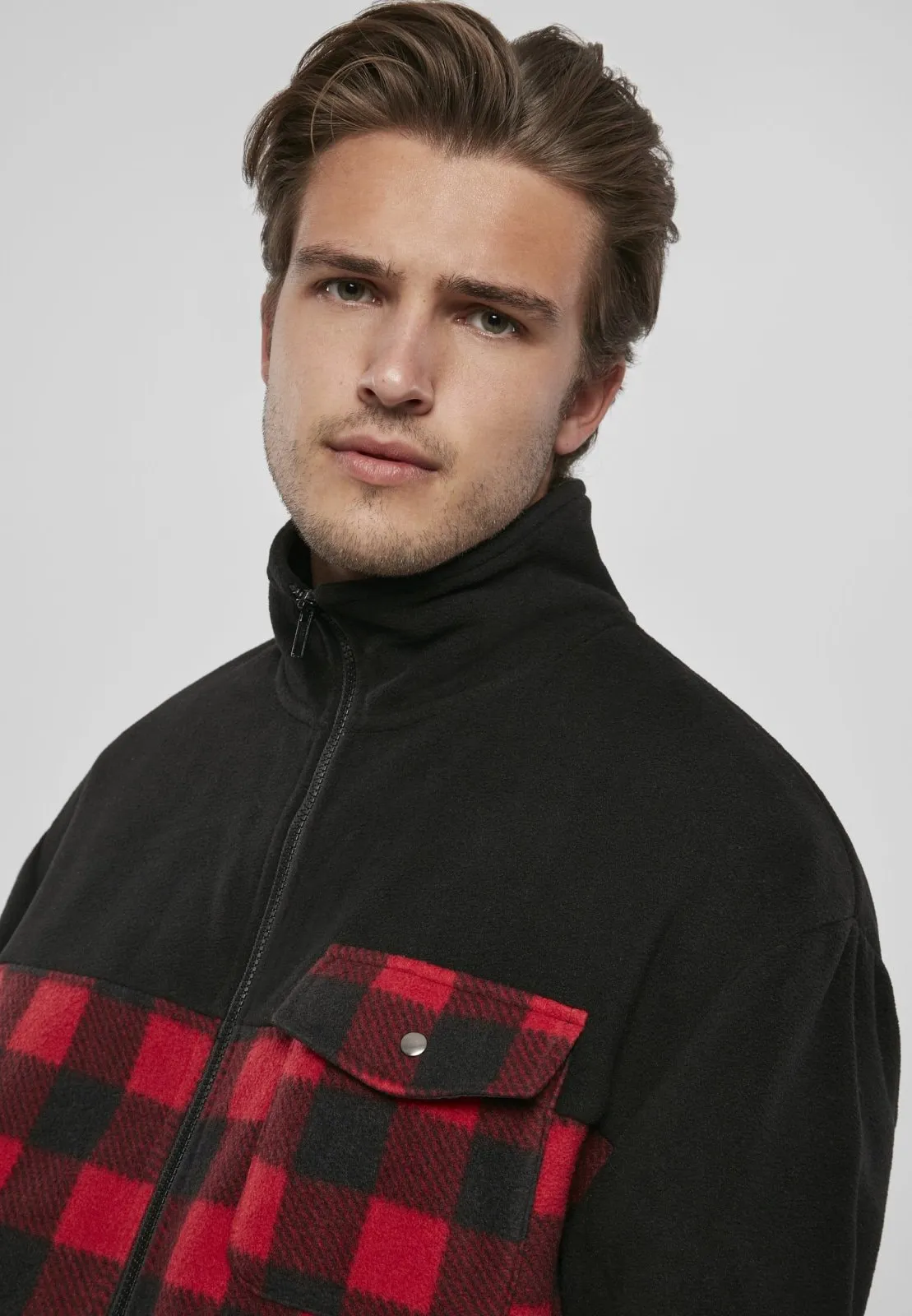 Men's Patterned Polar Fleece Track Jacket