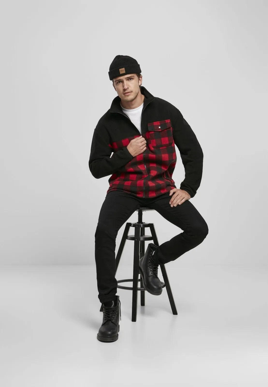 Men's Patterned Polar Fleece Track Jacket