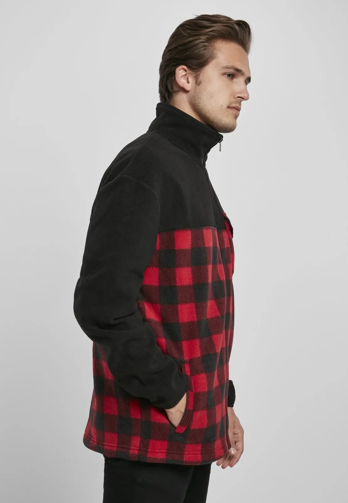 Men's Patterned Polar Fleece Track Jacket