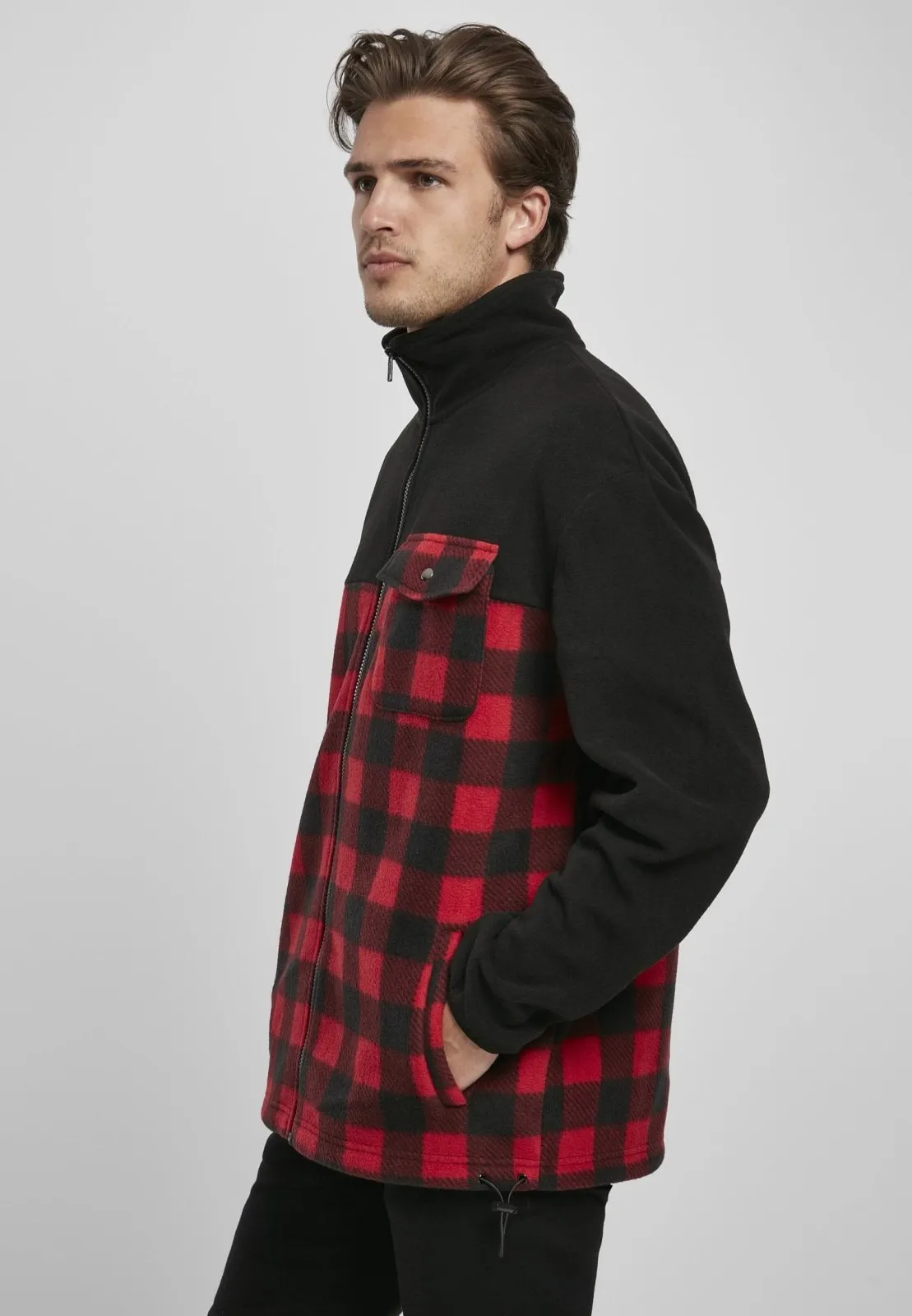 Men's Patterned Polar Fleece Track Jacket