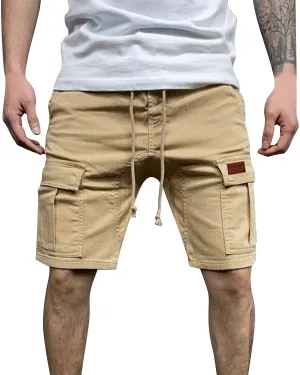 Mens Shorts 7 Inch Slim Fit Cargo Shorts Cotton Work Shorts Multi Pocket Casual Comfort Flex Waistband Shorts