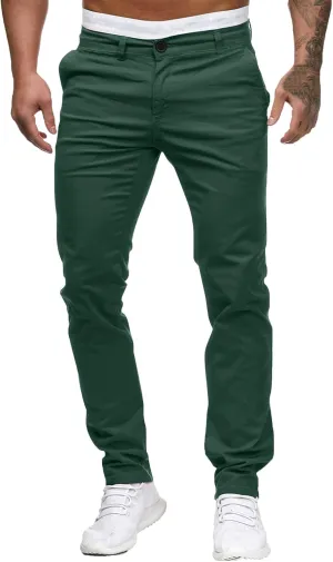 Men's Skinny Fit Dress Pants Flat Front Casual Smart Trousers Trendy Business Work Chino Pants with Pockets Plus Size