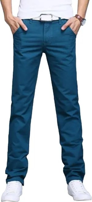 Men's Straight Leg Stretch Outdoor Pants Lightweight Slim Fit Hiking Trousers Business Classic Summer Pants