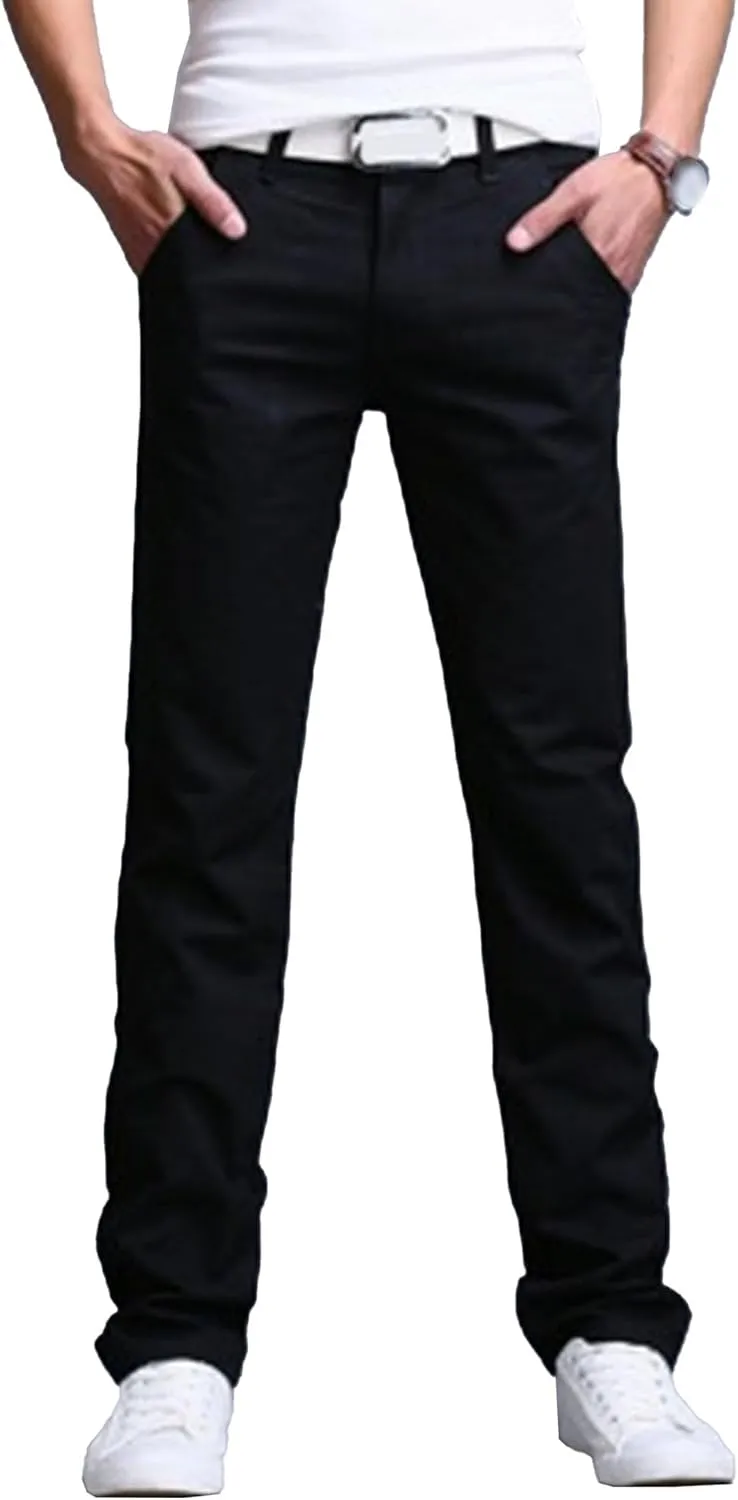 Men's Straight Leg Stretch Outdoor Pants Lightweight Slim Fit Hiking Trousers Business Classic Summer Pants