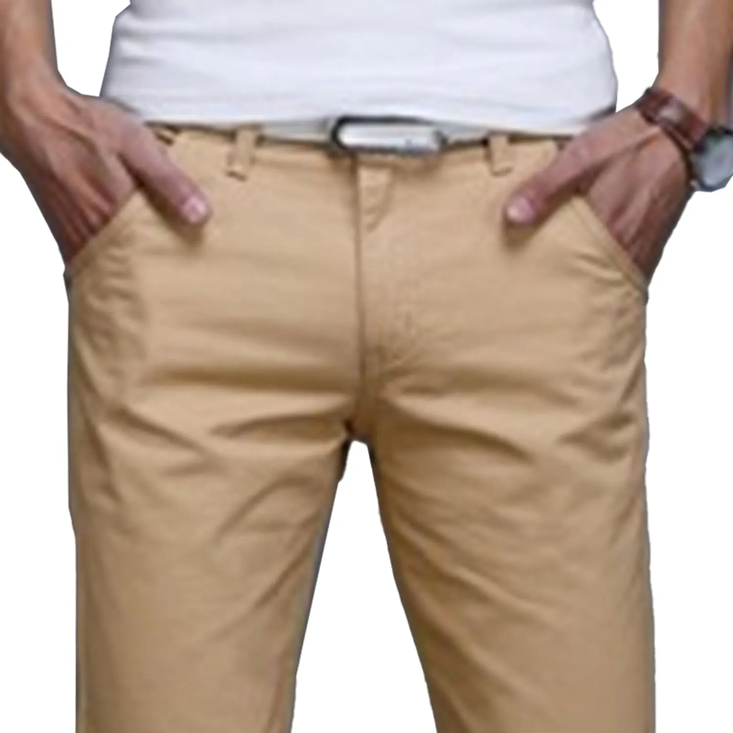 Men's Straight Leg Stretch Outdoor Pants Lightweight Slim Fit Hiking Trousers Business Classic Summer Pants