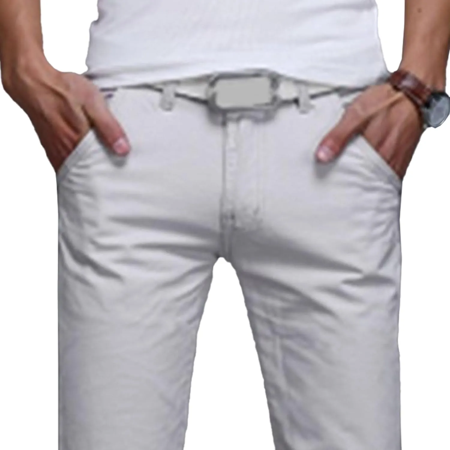 Men's Straight Leg Stretch Outdoor Pants Lightweight Slim Fit Hiking Trousers Business Classic Summer Pants