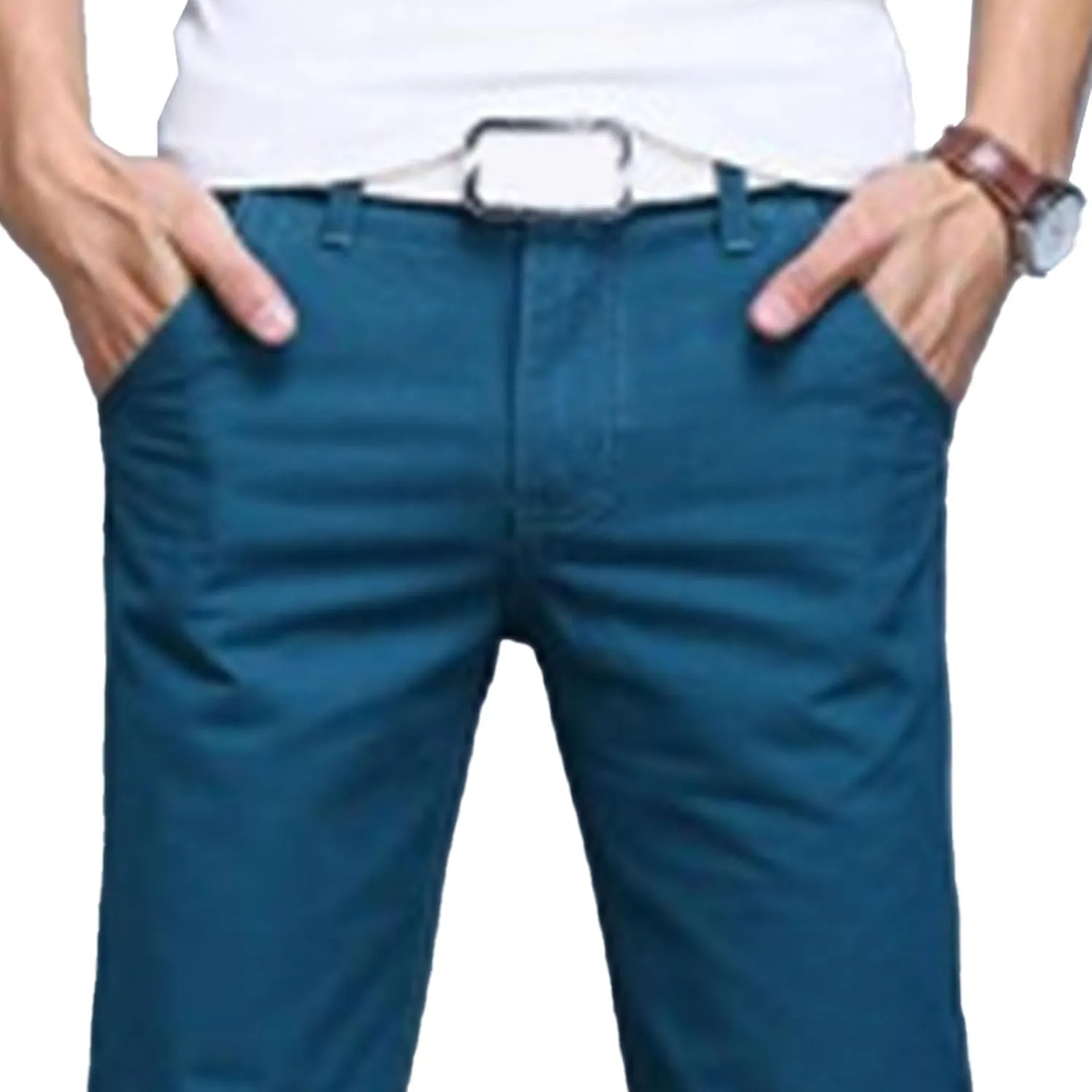 Men's Straight Leg Stretch Outdoor Pants Lightweight Slim Fit Hiking Trousers Business Classic Summer Pants