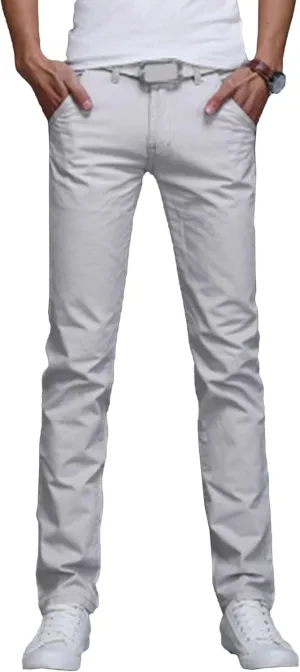 Men's Straight Leg Stretch Outdoor Pants Lightweight Slim Fit Hiking Trousers Business Classic Summer Pants