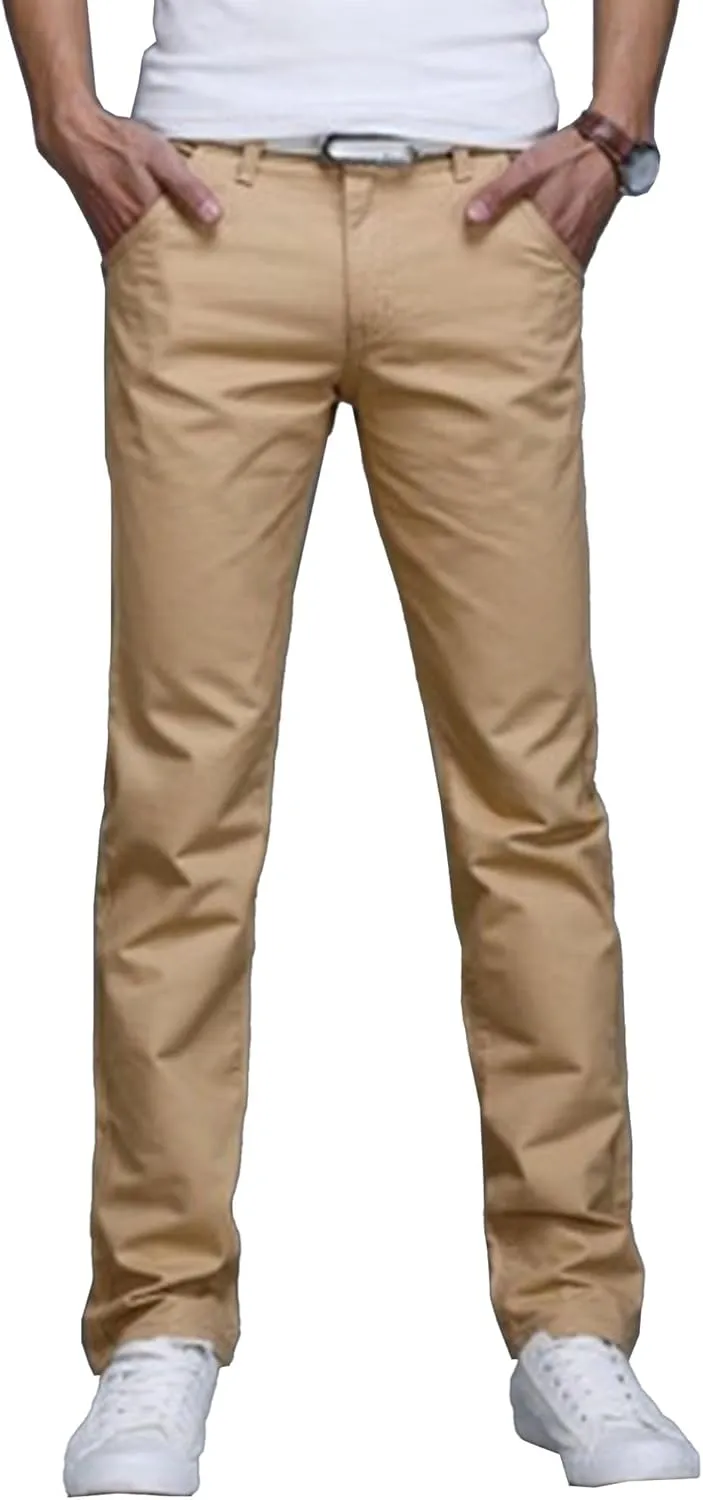 Men's Straight Leg Stretch Outdoor Pants Lightweight Slim Fit Hiking Trousers Business Classic Summer Pants