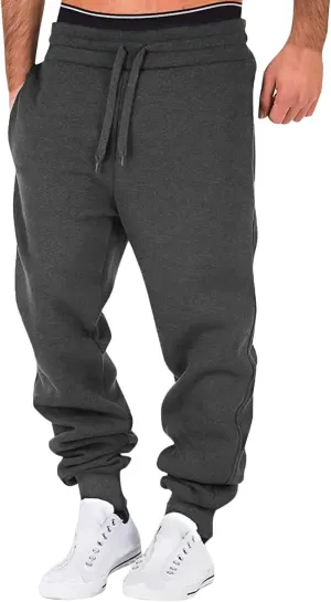 Mens Sweatpants Athletic Cargo Pants for Men Relaxed Fit Multiple Pockets Outdoor Straight Trouser Baggy Big and Tall