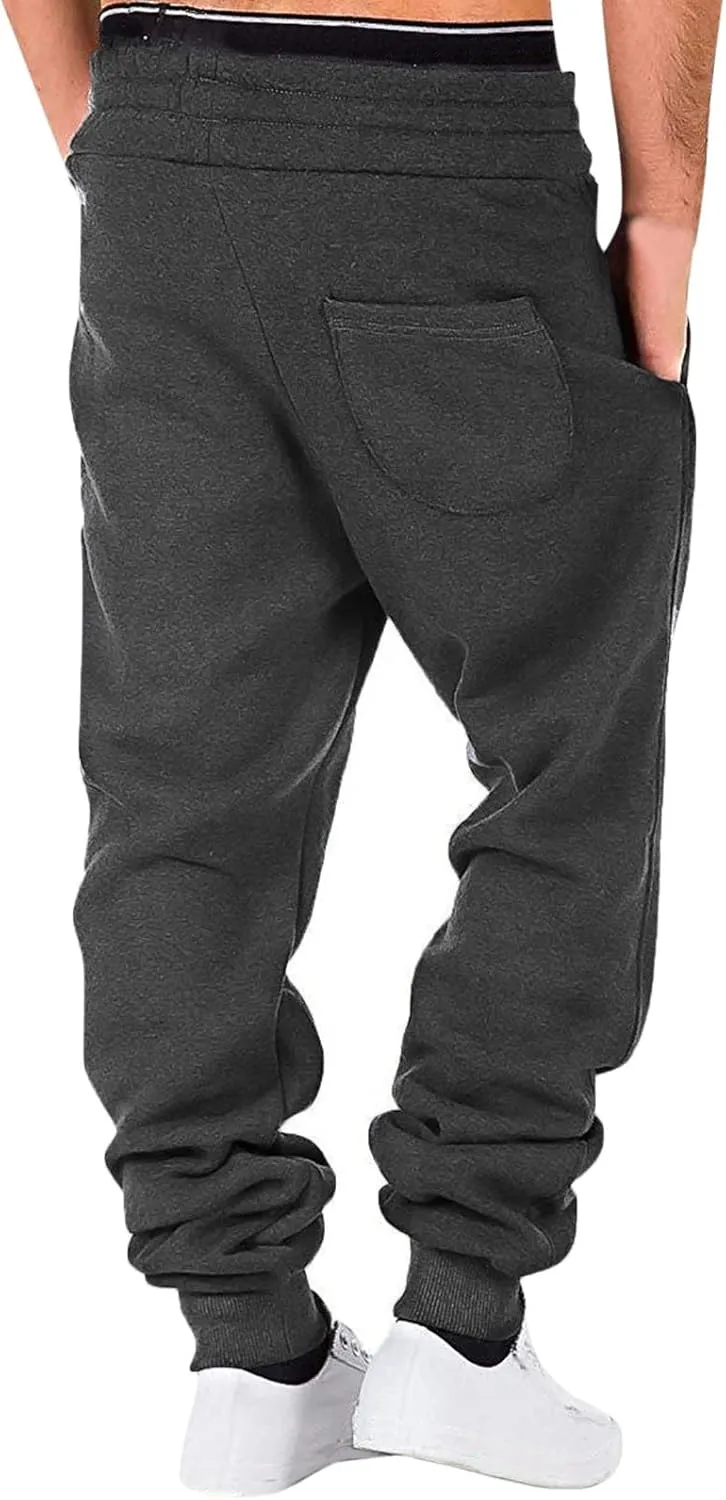Mens Sweatpants Athletic Cargo Pants for Men Relaxed Fit Multiple Pockets Outdoor Straight Trouser Baggy Big and Tall