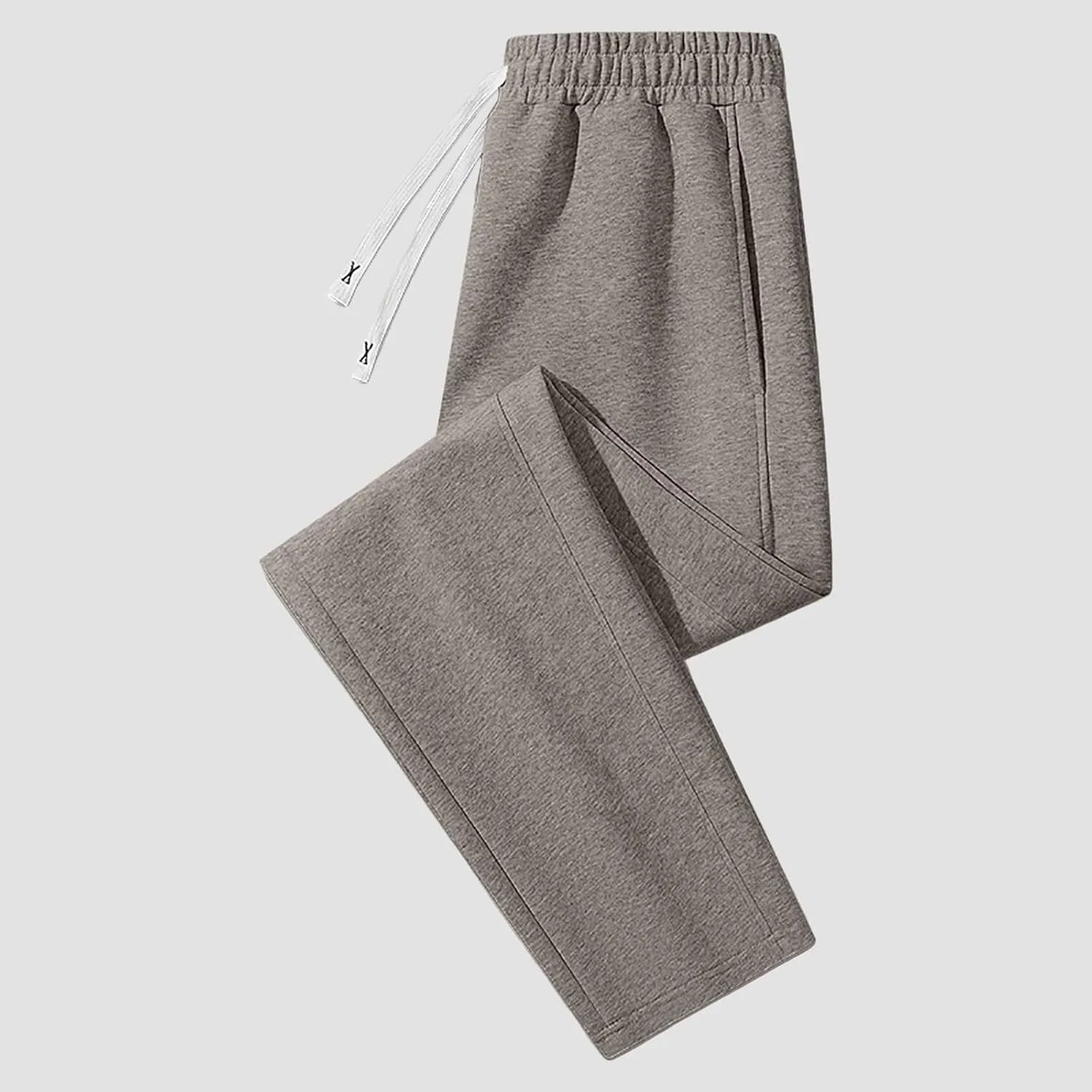 Mens Sweatpants Open Bottom Baggy Casual Drawstring Straight Leg Sweat Pants Joggers Gym Athletic Trousers