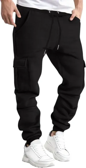 Mens Sweatpants with Pockets Big and Tall for Running Mens Fleece Active Athletic Workout Jogger Sweatpants Mens Pocket