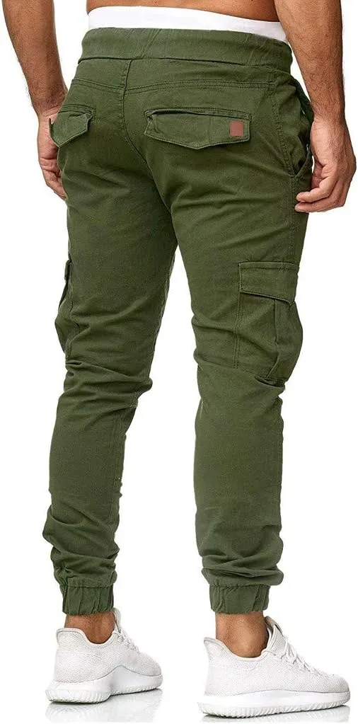 Mens Sweatpants with Pockets Casual Straight-Leg Trousers Mens Heavyweight Cargo Fleece Sweatpants Stretch Elastic