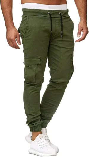 Mens Sweatpants with Pockets Casual Straight-Leg Trousers Mens Heavyweight Cargo Fleece Sweatpants Stretch Elastic