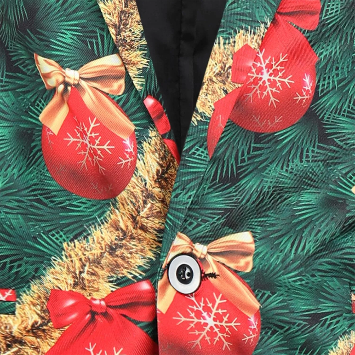 Mens Ugly Christmas Blazer Coats Lapel Party Jacket Xmas Tuxedo Jacket for Prom Wedding