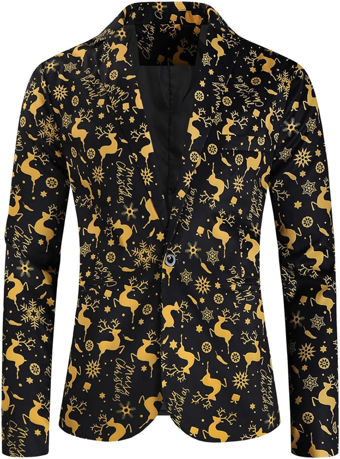Mens Ugly Christmas Blazer Coats Lapel Party Jacket Xmas Tuxedo Jacket for Prom Wedding