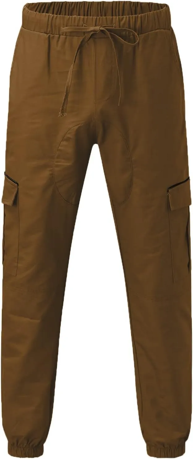 Mens Workout Cargo Sweatpants Warm Fleece Heavyweight Gym Athletic Running Track 5 Pocket Winter Sweat Pants Athletic