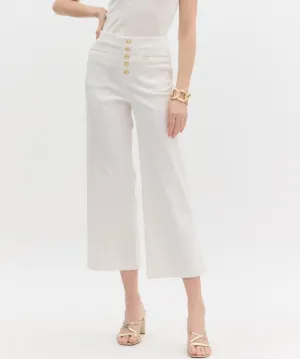 Mid-Rise Denim Pants - White