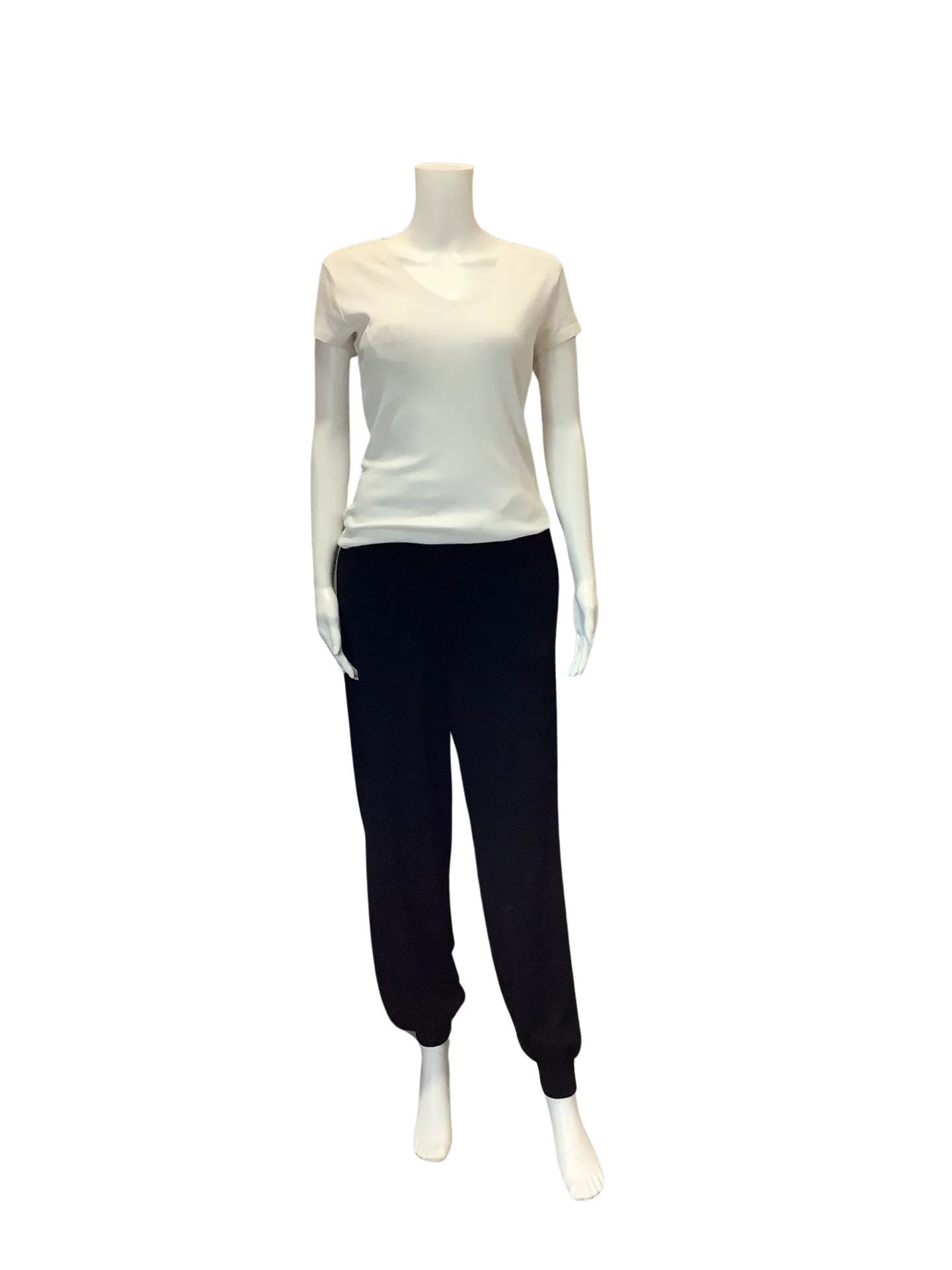 Ming Wang Women's Jogger Pant Black Pull On Knit Size: L