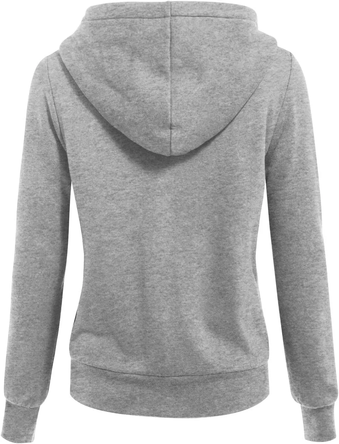 MixMatchy Women's Casual Basic Sherpa-Lined Fleece Full Zip Up Cozy Hooded Sweatshirt Jacket