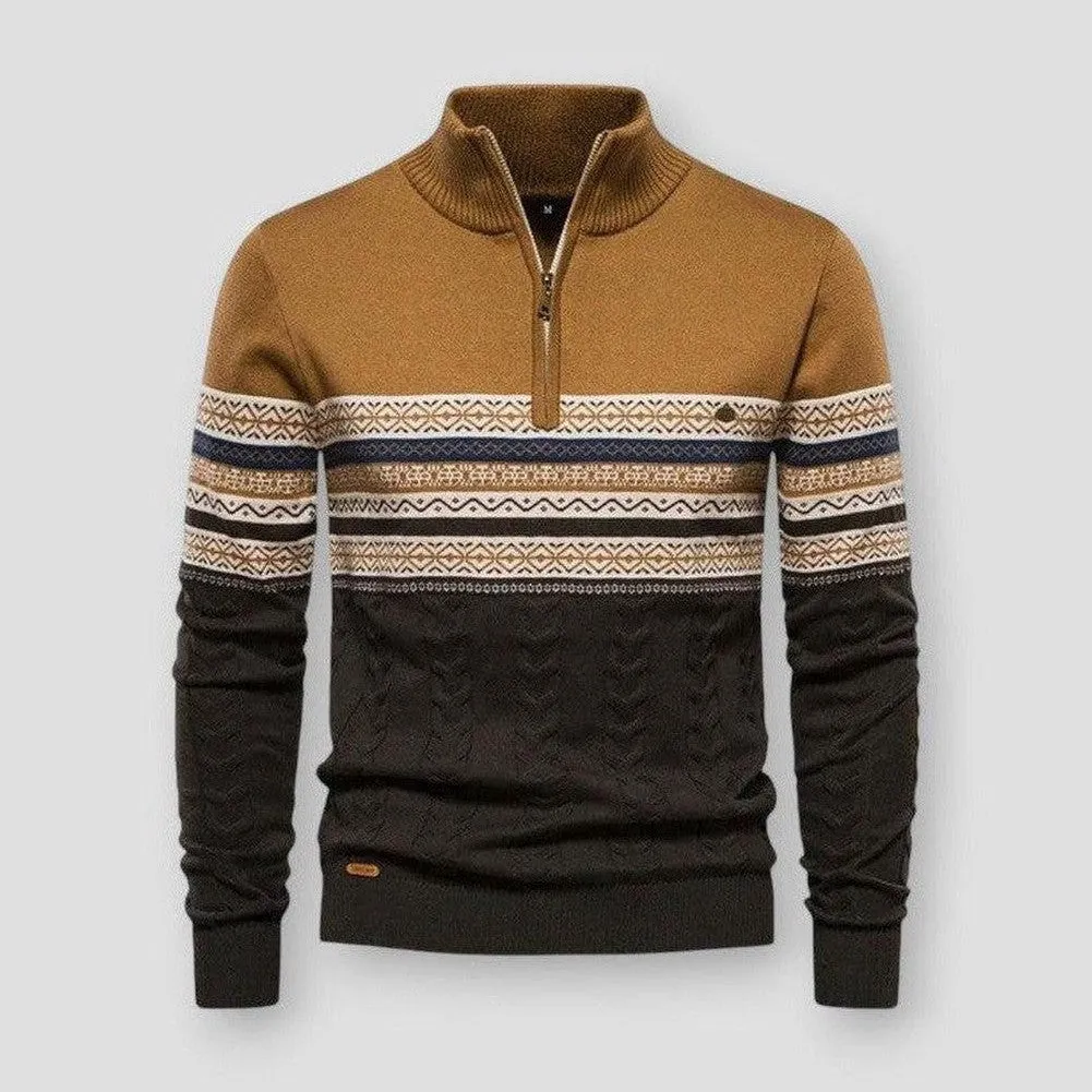 Moon Madrid Frisco Knitted Ethnic Turtleneck Sweater