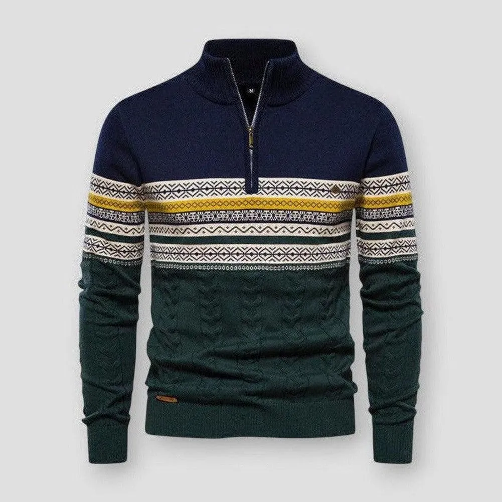 Moon Madrid Frisco Knitted Ethnic Turtleneck Sweater