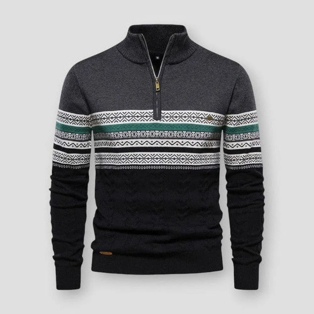 Moon Madrid Frisco Knitted Ethnic Turtleneck Sweater