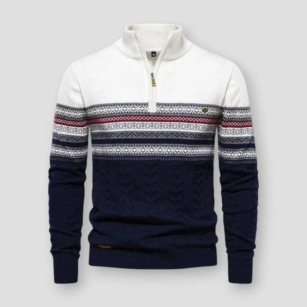 Moon Madrid Frisco Knitted Ethnic Turtleneck Sweater