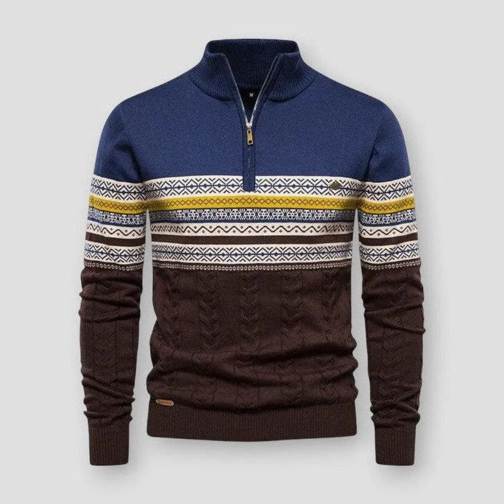 Moon Madrid Frisco Knitted Ethnic Turtleneck Sweater