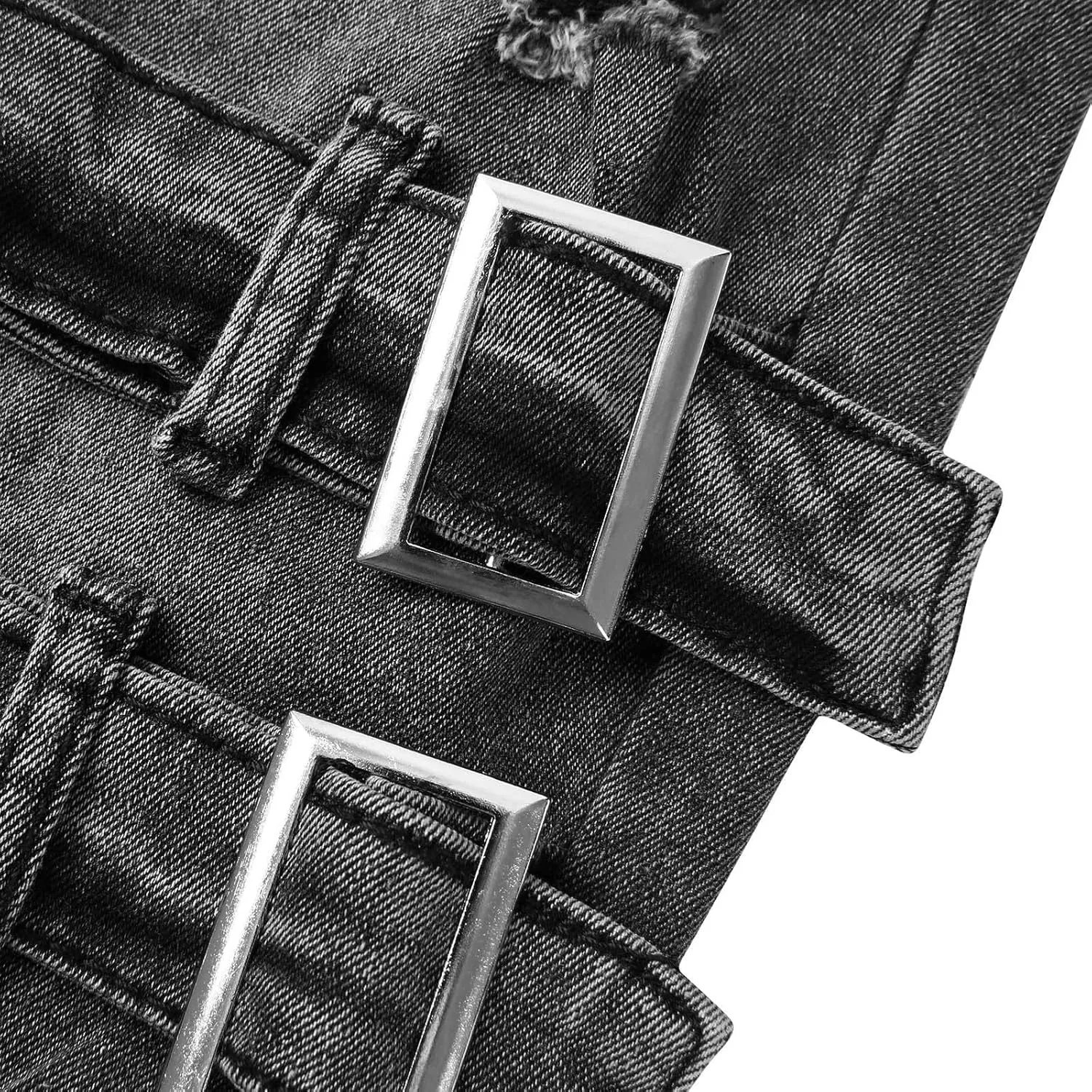 Muscularfit Men's Pants Casual Slim Fit Distressed Straight Legs Fashion Solid Jeans with Broken Hole Trendy Clothes 2023